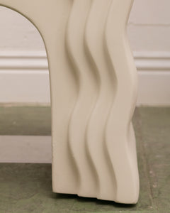 White Squiggle End Table