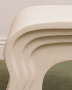 White Squiggle End Table