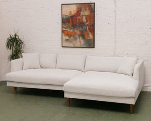 Elisa Oatmeal Sectional Sofa with Right Chaise