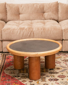 Round Table Chunky Legs Black Top