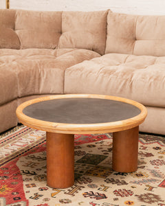 Round Table Chunky Legs Black Top