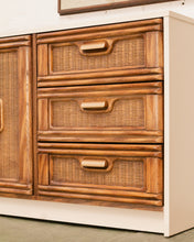 Load image into Gallery viewer, Cream and Rattan Vintage Credenza
