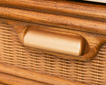 Load image into Gallery viewer, Cream and Rattan Vintage Credenza
