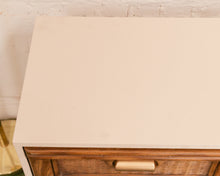 Load image into Gallery viewer, Cream and Rattan Vintage Credenza
