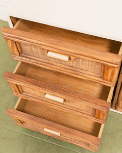 Cream and Rattan Vintage Credenza