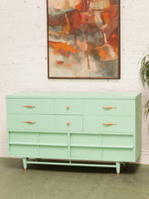 Load image into Gallery viewer, Seafoam Green 1950’s Dresser
