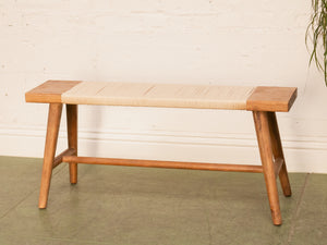 Roped Solid Wood Bench