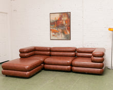 Load image into Gallery viewer, Elodie 4 Piece Modular Sectional in Saddle Brown Leather
