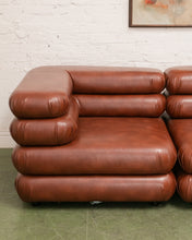 Load image into Gallery viewer, Elodie 4 Piece Modular Sectional in Saddle Brown Leather
