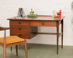 Walnut Mid Century Desk