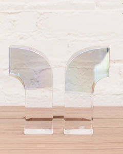 Pair of Lucite Half Arc Bookends