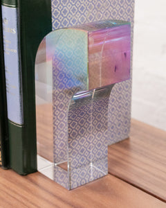 Pair of Lucite Half Arc Bookends