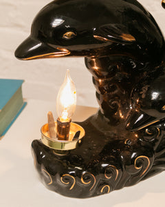 Vintage Dolphin MCM Mid-Century Modern Art Deco Lamp