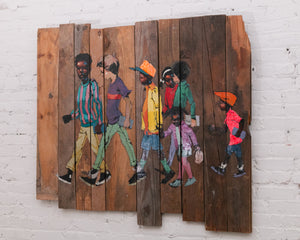 Large Robert Carter Acrylic On Wood Painting