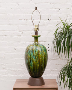 Glazed Green Potters Lamp