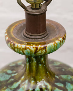 Glazed Green Potters Lamp