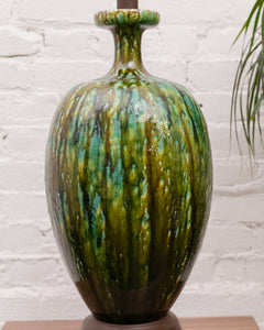 Glazed Green Potters Lamp