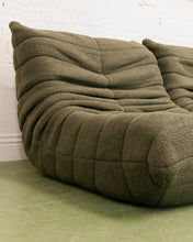 Load image into Gallery viewer, Slouchy 70&#39;s Style Loveseat in Green
