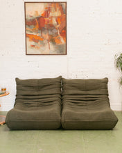 Load image into Gallery viewer, Slouchy 70&#39;s Style Loveseat in Green
