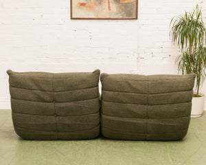 Slouchy 70's Style Loveseat in Green