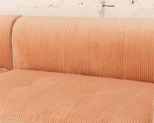 Caprese Sectional Sofa in Blush Corduroy