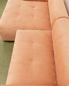 Caprese Sectional Sofa in Blush Corduroy