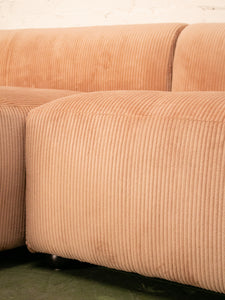 Caprese Sectional Sofa in Blush Corduroy