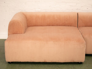 Caprese Sectional Sofa in Blush Corduroy