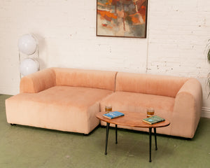 Caprese Sectional Sofa in Blush Corduroy