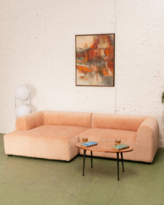 Caprese Sectional Sofa in Blush Corduroy