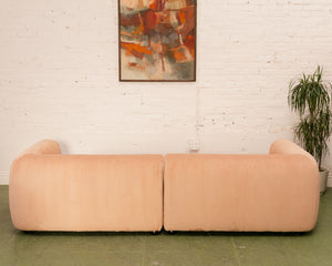 Caprese Sectional Sofa in Blush Corduroy