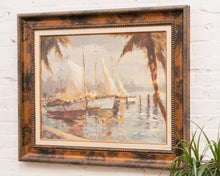 Load image into Gallery viewer, Enrique Bolo Tropical Sail Impressionist Textured print Framed
