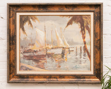 Load image into Gallery viewer, Enrique Bolo Tropical Sail Impressionist Textured print Framed
