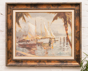 Enrique Bolo Tropical Sail Impressionist Textured print Framed