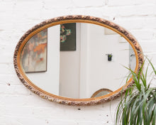 Load image into Gallery viewer, Gold Oval Ornate Mirror
