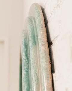 Faux Stone Post Modern Seafaom Green  Mirror