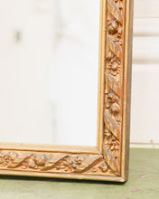 Load image into Gallery viewer, Early 1900s Curved Baroque Wall Mirror Antique French Style Dark Gold Wood
