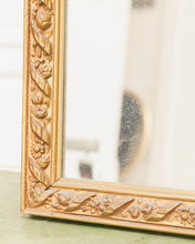 Load image into Gallery viewer, Early 1900s Curved Baroque Wall Mirror Antique French Style Dark Gold Wood
