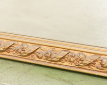 Load image into Gallery viewer, Early 1900s Curved Baroque Wall Mirror Antique French Style Dark Gold Wood
