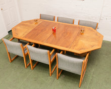 Load image into Gallery viewer, Burl Walnut Dining Table 2 Leaves
