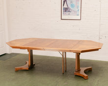 Load image into Gallery viewer, Burl Walnut Dining Table 2 Leaves
