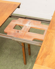 Load image into Gallery viewer, Burl Walnut Dining Table 2 Leaves
