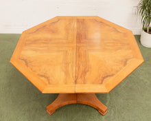 Load image into Gallery viewer, Burl Walnut Dining Table 2 Leaves
