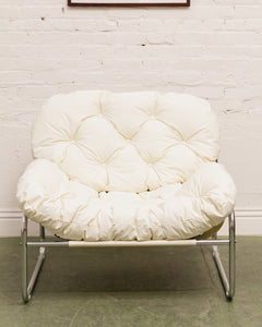 White Tufted Chrome Chair