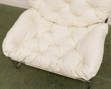 Load image into Gallery viewer, White Tufted Chrome Chair
