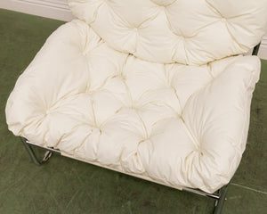 White Tufted Chrome Chair