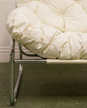 Load image into Gallery viewer, White Tufted Chrome Chair
