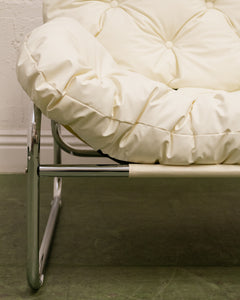 White Tufted Chrome Chair