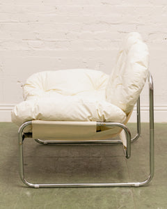 White Tufted Chrome Chair