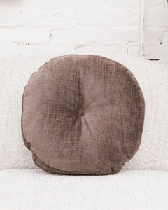 Round Pillow in Napa Brown